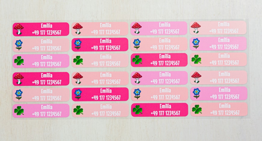 12 Stoffetiketten zum Markieren von Kleidung