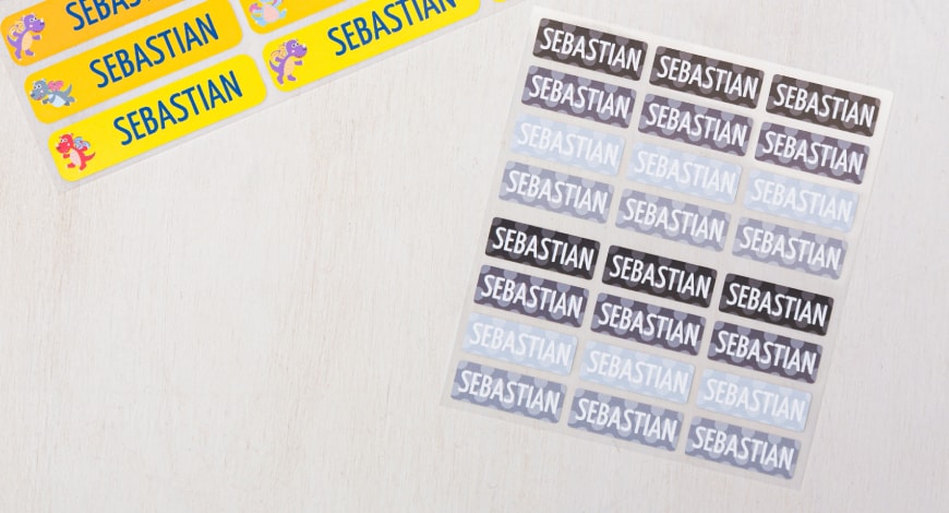 Bügeletiketten für Sporttaschen